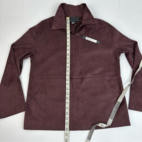 Yansi Fugel Women's NWT Wine Metro Quarter Zip Long Sleeve Microfiber Top S/C41 - Picture 12 of 15